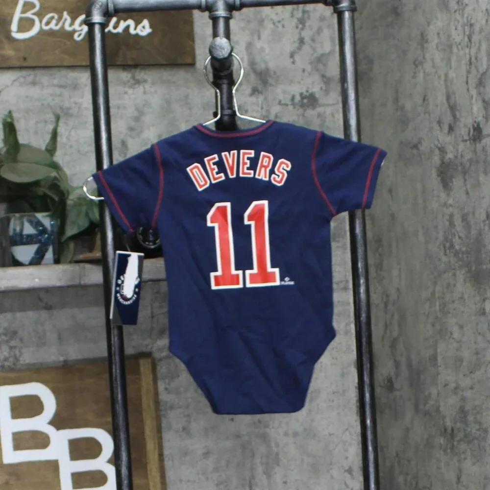 NWT MLB Baby Boston Red Sox #11 Rafael Devers Romper Creeper Navy Blue 12M